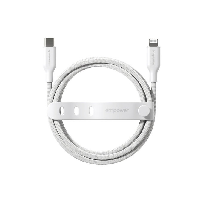 Kabel USB-C/Lightning, 60 W, Racing, 1, 2 m, Stříbrnobílá, empower