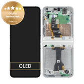 Samsung Galaxy Z Flip 7 FE F761B - LCD Displej + Dotykové Sklo + Rám (White) - GH82-37734B Genuine Service Pack