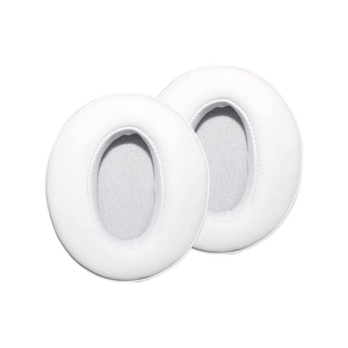Náhradní Náušníky pro Sennheiser HD300, 300BT, 4.50BTNC, Paměťová pěna + PU kůže, Bílé, 1 pár
