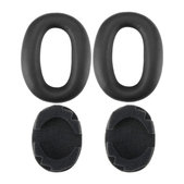 Náhradní Náušníky pro Sony MDR-1000X, WH-1000XM2, Paměťová pěna + PU kůže, Černé, 1 pár