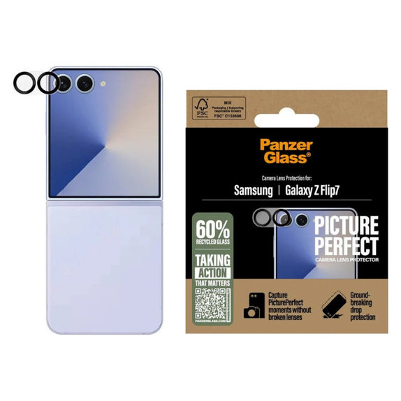 Ochranný kryt objektivu PicturePerfect pro Samsung Z Flip7, Černá, PanzerGlass