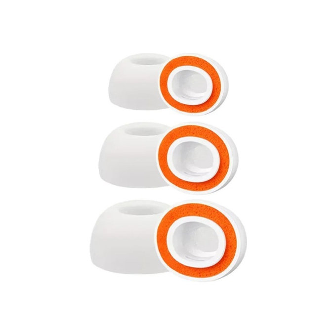 Náhradní silikonové špunty do uší pro AirPods 1 Pro a 2 Pro, paměťová pěna, sada (L, M, S), bílé