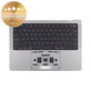 Horní rám klávesnice pro MacBook Pro 14", A2918 (2023), s klávesnicí US a baterií, Space Gray, 661-35708, Genuine Apple
