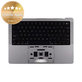Horní rám klávesnice pro MacBook Pro 14", A2918 (2023), s klávesnicí US a baterií, Space Black, 661-37958, Genuine Apple