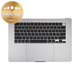 Horní rám klávesnice pro MacBook Air 15", A3114 (2024), s klávesnicí US a baterií, Space Gray, 661-40266, Genuine Apple