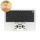 Horní rám klávesnice pro MacBook Pro 14", A3185 (2024), s klávesnicí US a baterií, Silver, 661-50211, Genuine Apple
