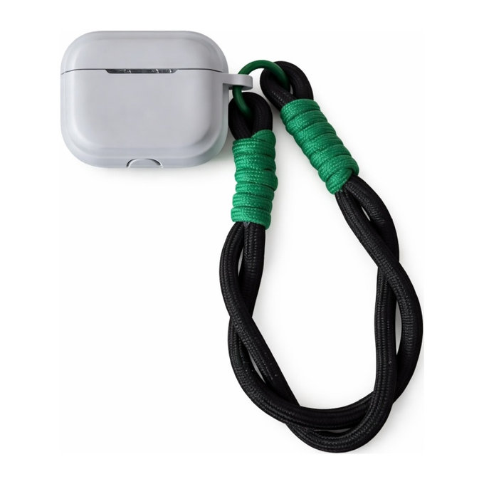 Silikonové pouzdro pro AirPods 3, Šedé s černou šňůrkou
