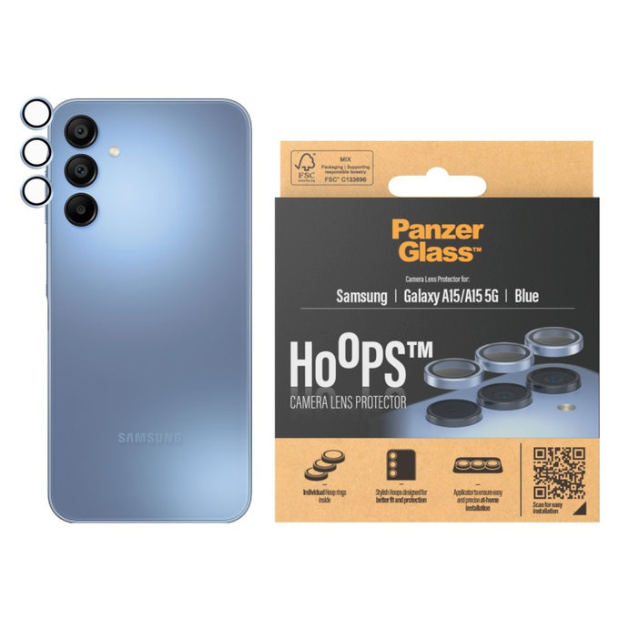 Ochranný kryt objektivu Hoops pro Samsung A15/A15 5G, Modrá, PanzerGlass