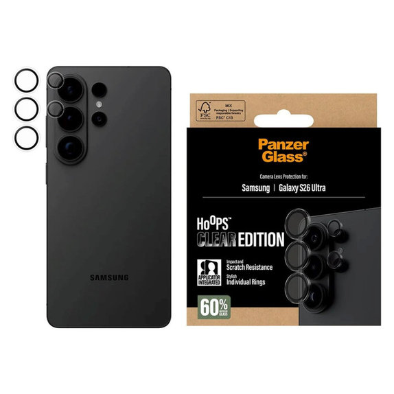 Ochranný kryt objektivu Hoops pro Samsung S26 Ultra, Transparentní, PanzerGlass