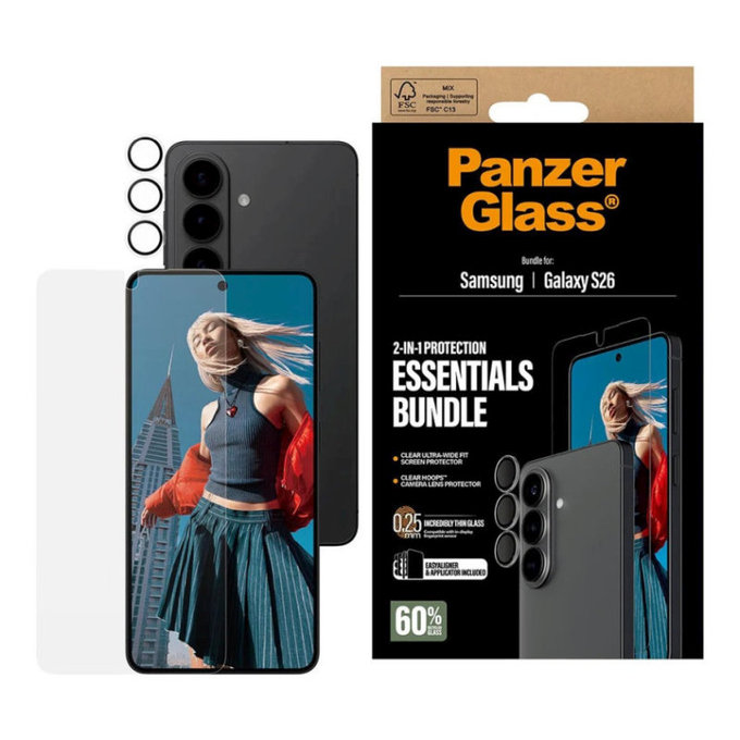 Bundle Essentials 2v1 pro Samsung S26, PanzerGlass