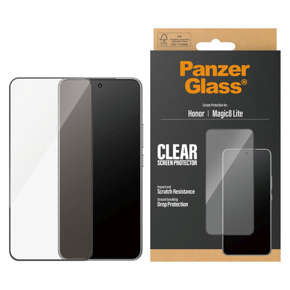 Tvrzené sklo UWF pro Honor Magic8 Lite, Černá, PanzerGlass