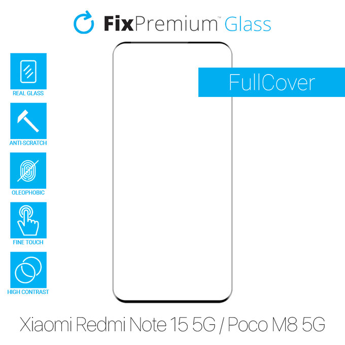 FixPremium FullCover Glass - Tvrzené sklo pro Xiaomi Redmi Note 15 5G, Poco M8 5G