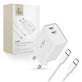 Síťová nabíječka C35W 2-PORT PD 35W + USB-C Cable, bílá, Tech-Protect