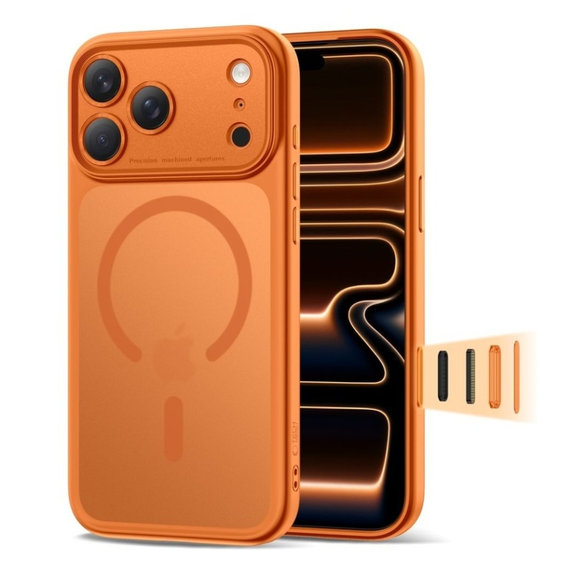 Pouzdro MagPeak MagSafe CC pro iPhone 17 Pro, Matte Cosmic Orange, Tech-Protect