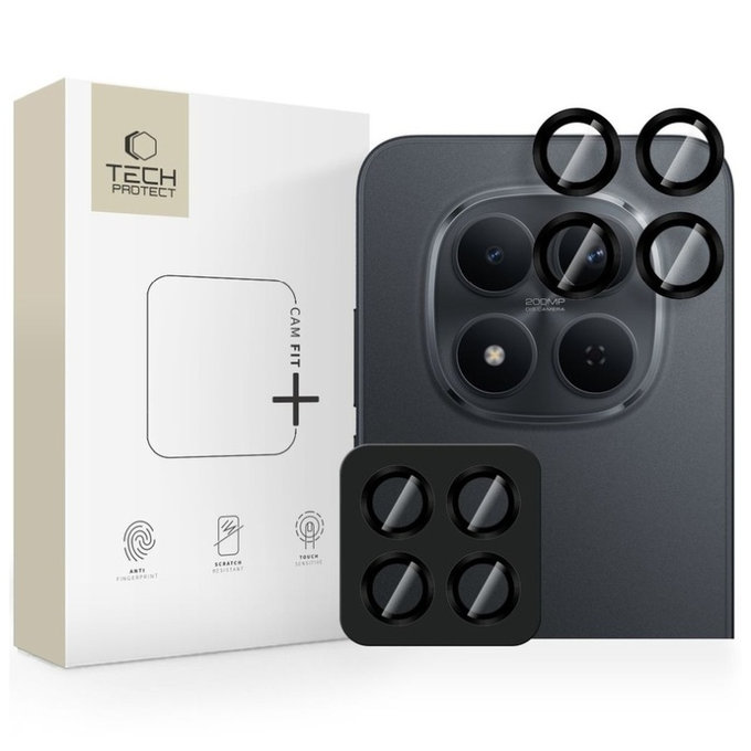 Ochrana kamery Camring Fit+ pro Xiaomi Poco M8 Pro / Redmi Note 15 Pro 5G / 15 Pro+ Plus 5G, černá, Tech-Protect