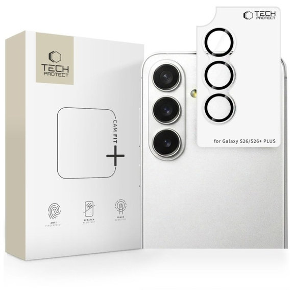 Ochrana kamery Camring Fit+ pro Samsung S26 / S26+ Plus, čirá, Tech-Protect