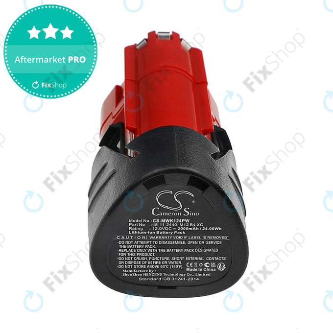 Baterie pro Milwaukee M12 Redlithium XC 4.0, M12 B3 XC, M12 B4 XC, 2000mAh, Li-Ion, 12V, -, HQ