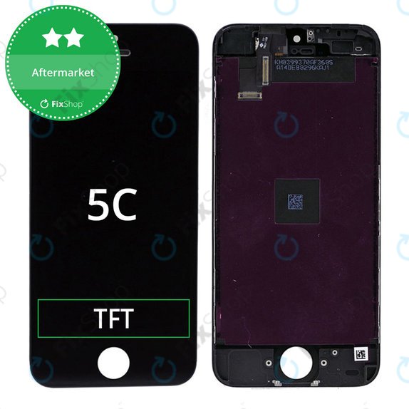 Displej pro iPhone 5C, Black, Dotykové sklo s rámem