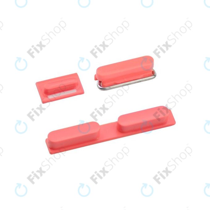 Apple iPhone 5C - Set Tlačítek Hlasitosti + Zapínání + Tichého Režimu (Red)