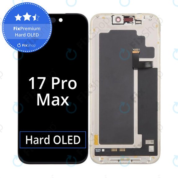 Displej Hard OLED pro iPhone 17 Pro Max, Dotykové sklo s rámem, FixPremium