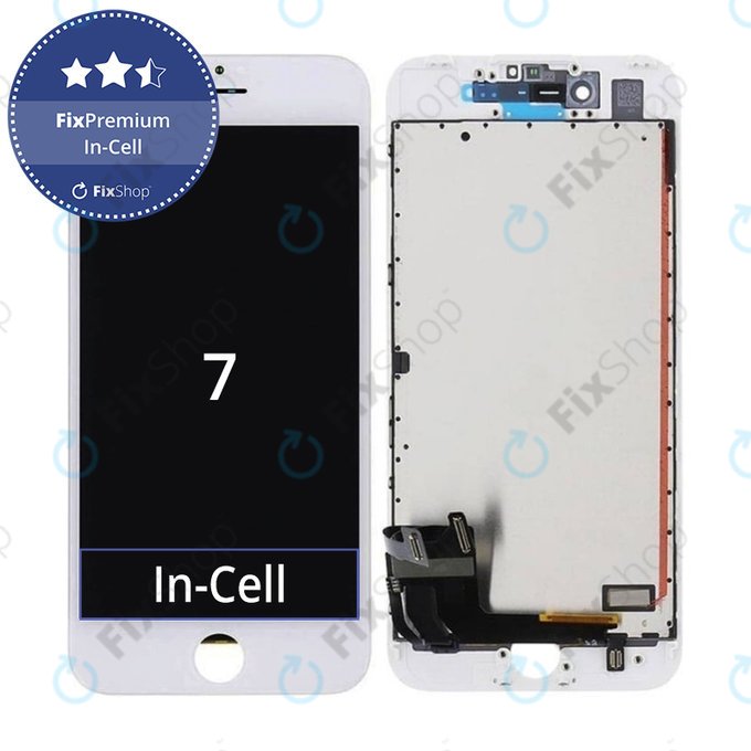Displej In-Cell pro iPhone 7, White, Dotykové sklo s rámem, FixPremium