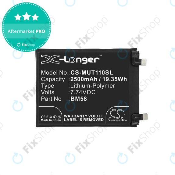 Baterie pro Xiaomi 11T Pro, 2500mAh, Li-Pol, 7.74 V, BM58, HQ