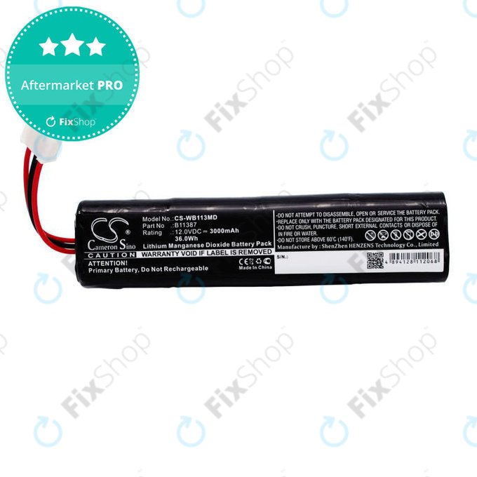 Baterie pro Schiller America AED 10 Jump Start, 3000mAh, Li-MnO2, 12V, 00185-2, HQ