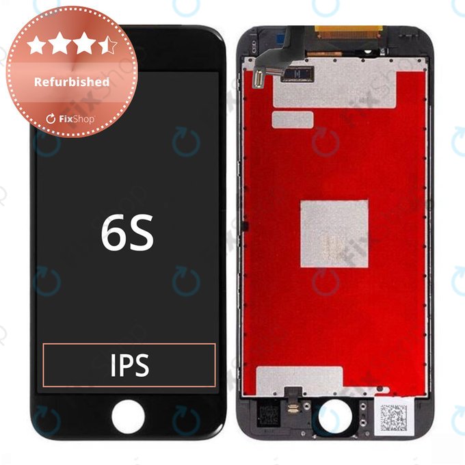 Displej pro iPhone 6S, Black, Dotykové sklo s rámem, Refurbished