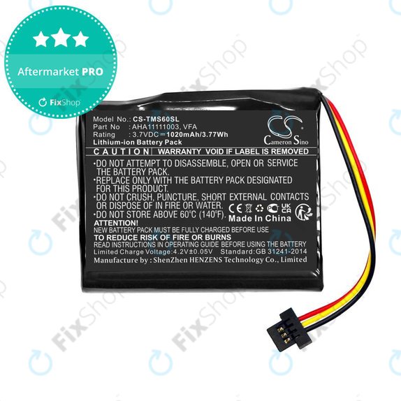 Baterie pro TomTom Start 60, 1020mAh, Li-Ion, 3.7V, VFA, HQ