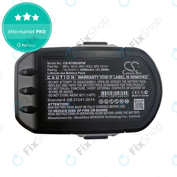 Baterie pro Ryobi 18V ONE+, 4500mAh, Li-Ion, 18V, RB1820C, RB18L25, RB1840X, RB1850X, RB18L50, HQ