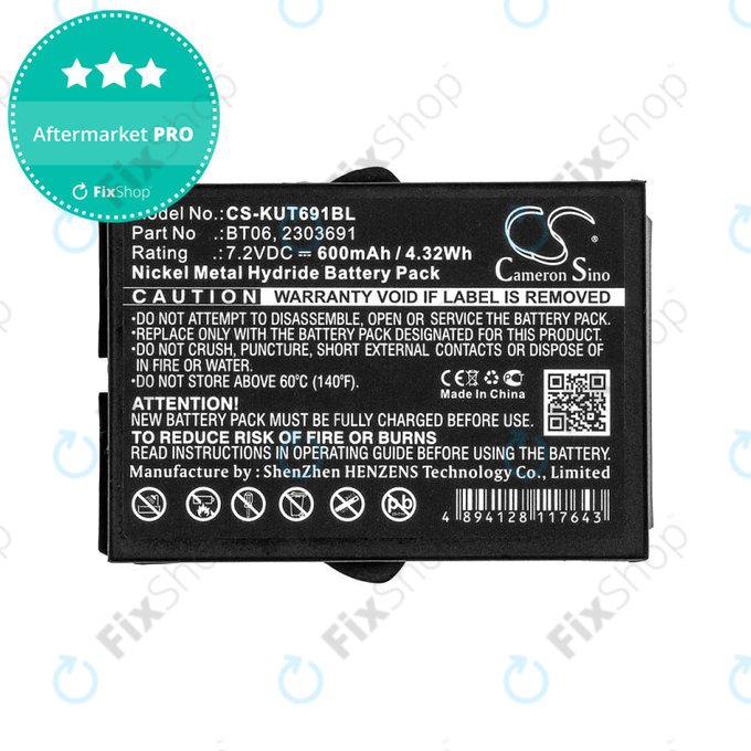 Baterie pro Ikusi TM60, 61, 62, 600mAh, Ni-MH, 7.2V, BT06, HQ
