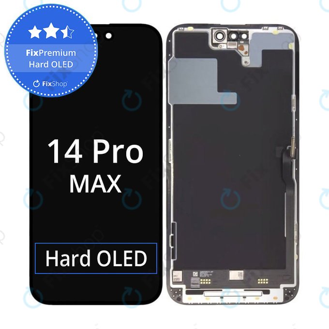 Displej Hard OLED pro iPhone 14 Pro Max, Dotykové sklo s rámem, FixPremium