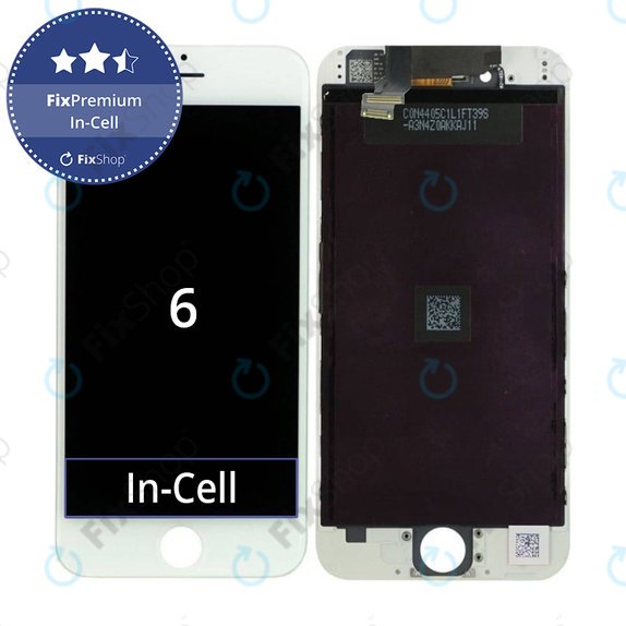 Displej In-Cell pro iPhone 6, White, Dotykové sklo s rámem, FixPremium