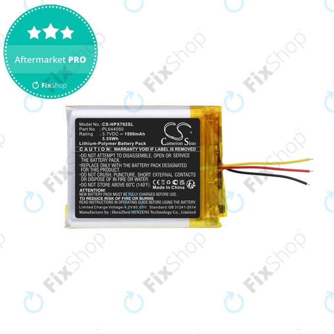 Baterie pro HyperX Cloud Flight, Cloud Alpha, 1500mAh, Li-Pol, 3.7V, PL644050, HQ