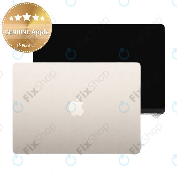 LCD displej pro MacBook Air 13", A3113 (2024), s předním sklem a krytem, Starlight, 661-40280, Genuine Apple