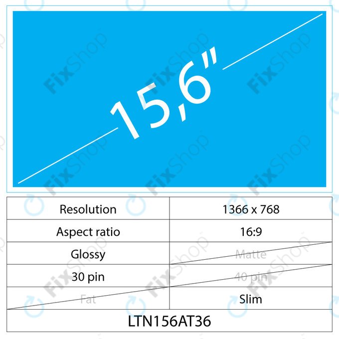 15.6 LCD Slim Lesklý 30 pin HD