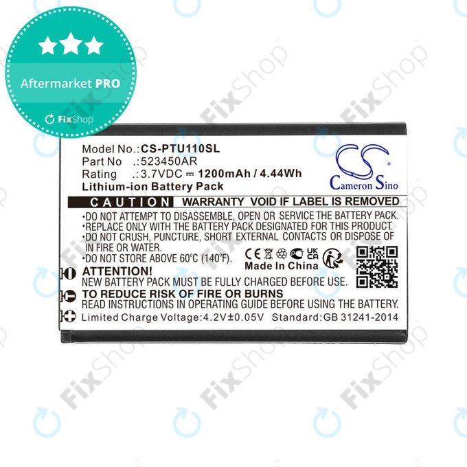 Baterie pro Panasonic Kx-Tf200, Kx-Tu110, 1200mAh, Li-Ion, 3.7V, 523450AR, HQ