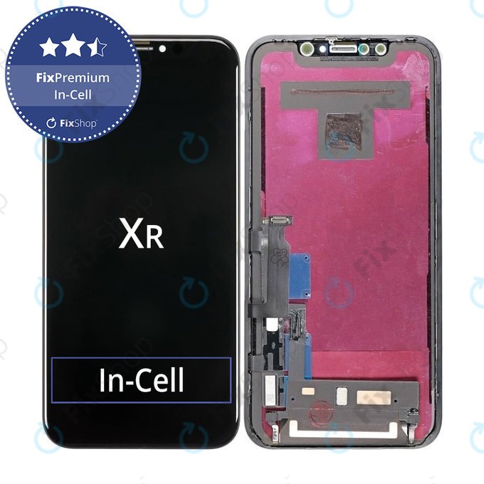 Displej In-Cell pro iPhone XR, Dotykové sklo s rámem, FixPremium