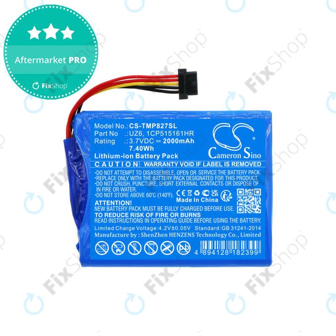 Baterie pro TomTom Pro 8270, Pro 8275, 2000mAh, Li-Ion, 3.7V, UZ6, HQ