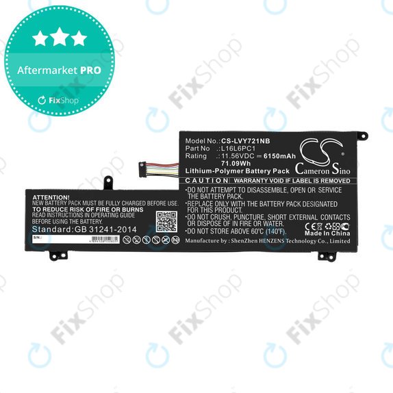 Baterie pro Lenovo Yoga 720-15, 6150mAh, Li-Pol, 11.56V, L16L6PC1, HQ