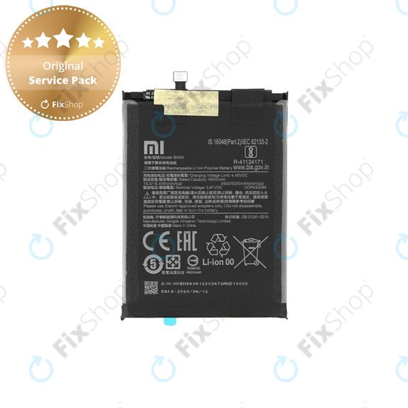 Xiaomi Redmi 9, Note 9 - Baterie BN54 5020mAh - 460200001J1G, 460200003P1G Genuine Service Pack