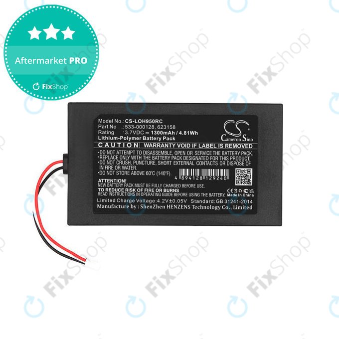 Baterie pro Logitech Harmony 9, 1300mAh, Li-Pol, 3.7V, 533-000128, HQ