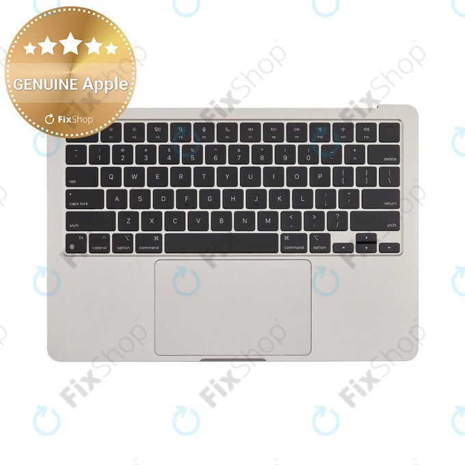 Horní rám klávesnice pro MacBook Air 13", A3113 (2024), s klávesnicí US a baterií, Starlight, 661-40229, Genuine Apple