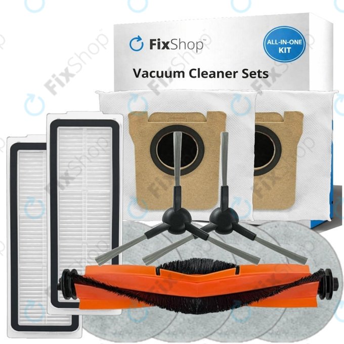 Sada náhradních dílů pro Xiaomi Robot Vacuum X20 Max, X20 Pro (1x Hlavní kartáč, 2x Filtr, 2x Boční kartáč, 4x Mopovací útěrka, 2x Sáček na prach)
