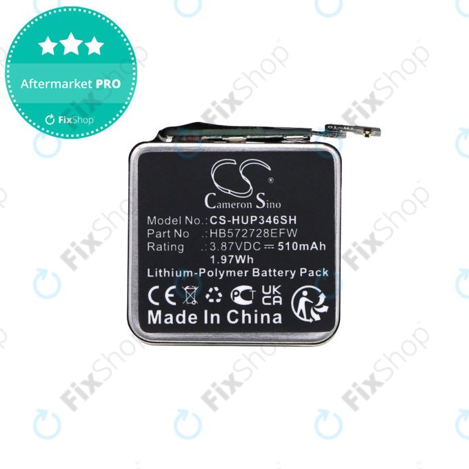 Baterie pro Huawei Watch GT3 Pro 46mm, 510mAh, Li-Pol, 3.87V, HB572728EFW, HQ
