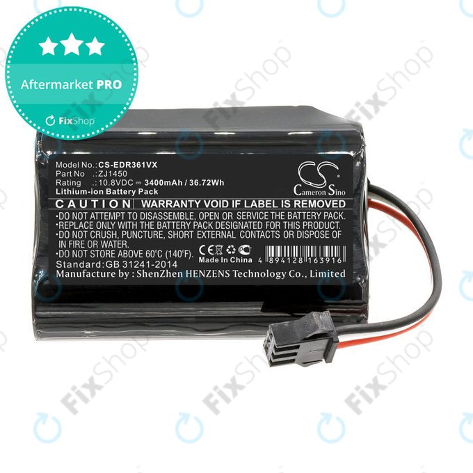 Baterie pro Ecovacs Deebot Slim, D36, 3400mAh, Li-Ion, 10.8V, ZJ1450, HQ