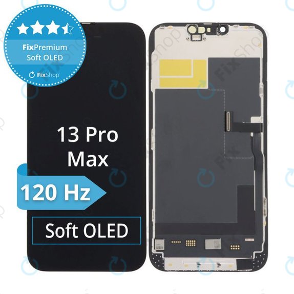 Displej Soft OLED 120Hz pro iPhone 13 Pro Max, Dotykové sklo s rámem, FixPremium