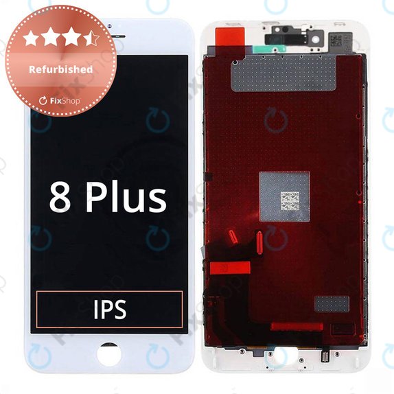 Displej pro iPhone 8 Plus, White, Dotykové sklo s rámem, Refurbished