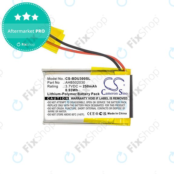 Baterie pro Bosch Bdu3xx, Bosch Intuvia Display, 250mAh, Li-Pol, 3.7V, 502030, HQ