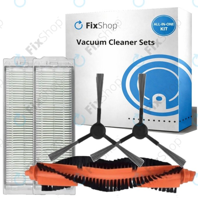 Sada náhradních dílů pro Xiaomi Viomi V2, V2 Pro, V3, SE, Mi Robot Vacuum Mop Pro (P), 2S (1x Hlavní kartáč, 2x Filtr, 2x Boční kartáč)